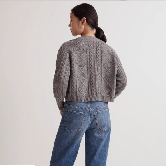 Cable-Knit Cropped Cardigan - Picture 4 of 7